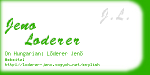 jeno loderer business card